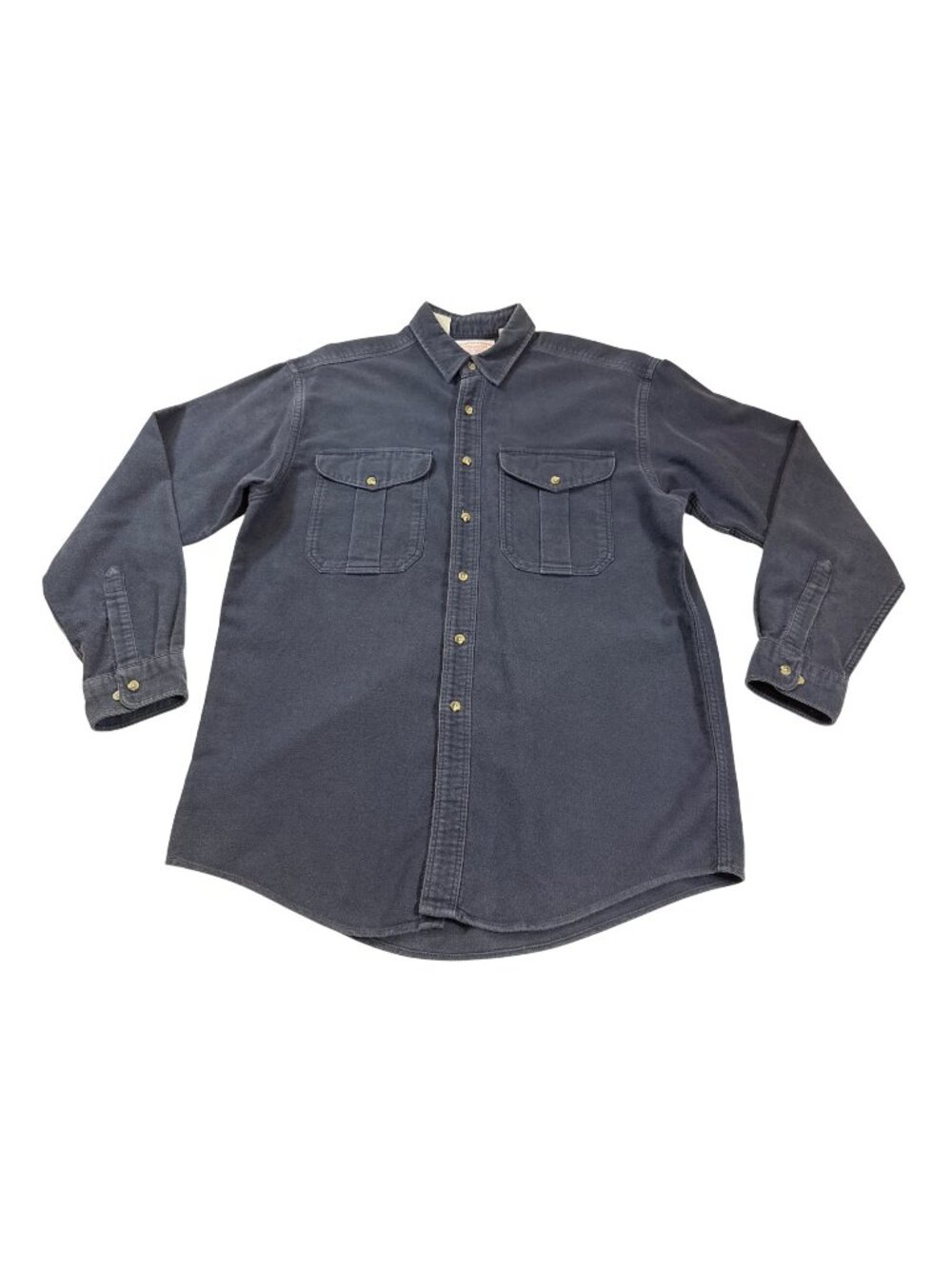 Filson Mens Long Sleeve Heavyweight Shirt Navy Cotton Button-Up Large (D1116)